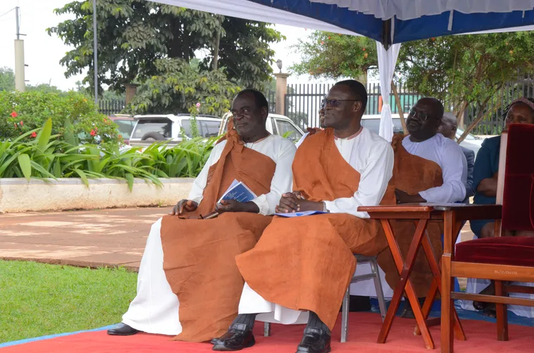 Barkcloth worn during a Buganda kingdom ceremony in Uganda.